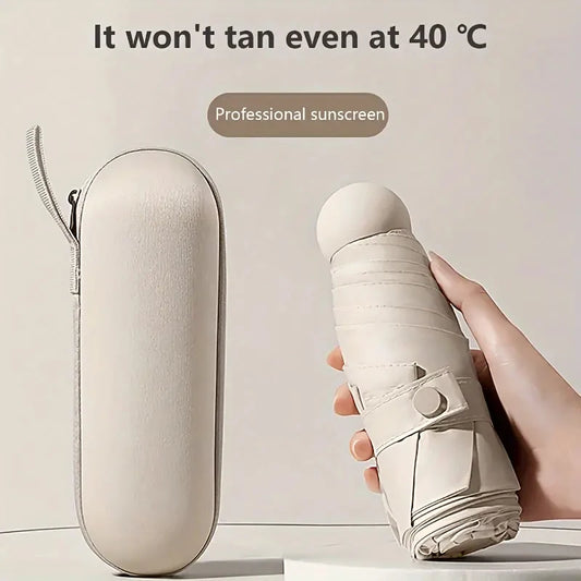 Ultralight And Compact Portable Capsule Umbrella UV Protection Umbrella Mini Five-fold Umbrella