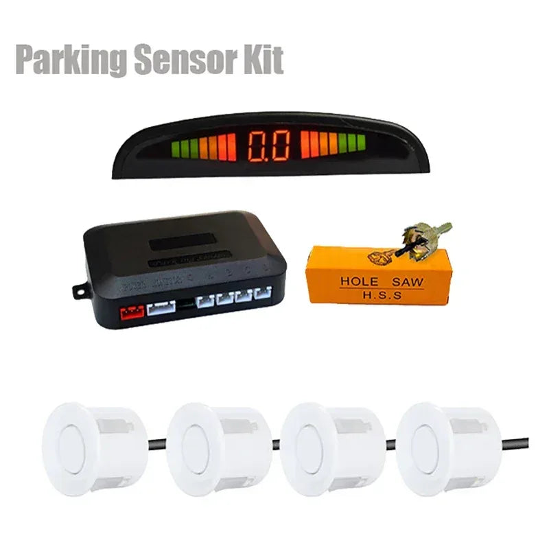 Car LED Parking Sensor Kit with 4 Radar Accurate Digital Display of Obstacle Distance Alarm Parktronic Kit Suitable For Most Car - Urbizia