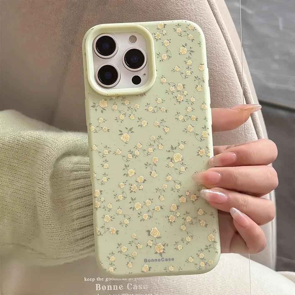 iPhone Flower Pattern Silicone Case – Shockproof Bumper
