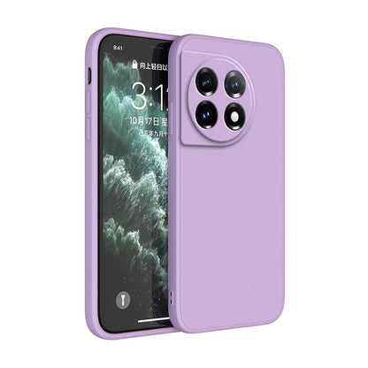 Soft Back Cover Phone Case for Oneplus 11 11R 5G Candy Color Liquid Silicone Funda Luxury Straight Edge Original Protect Housing
