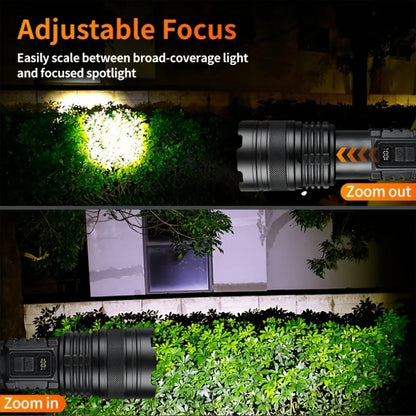LED Flashlight Rechargeable Long-Beam Portable Outdoor Emergency Lighting With Long Battery Life, Suitable For Camping And Hiki