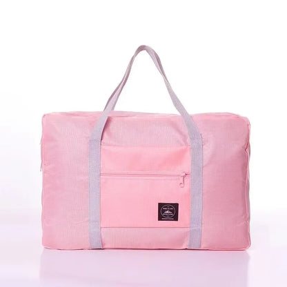 Solid Color Waterproof Folding Travel Bag Lightweight Large Capacity Luggage Bag