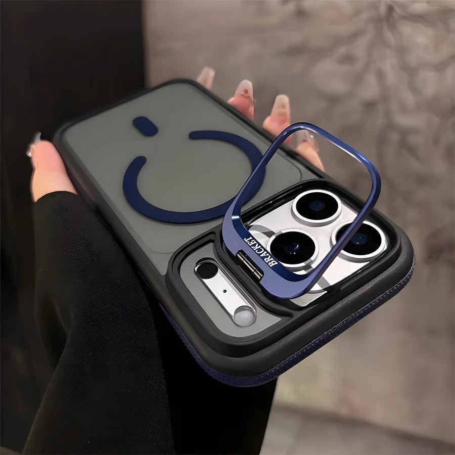 Anti-Slip Magnetic Bracket Phone Case | Compatible with iPhone 18,17,16,15,14,13,12,11/Pro/Pro Max/Air/Plus and Galaxy S22,S23,S24,S25,S26 Ultra/FE/Plus Series | All-in-One Design with Wireless Charging + Shockproof + Built-i