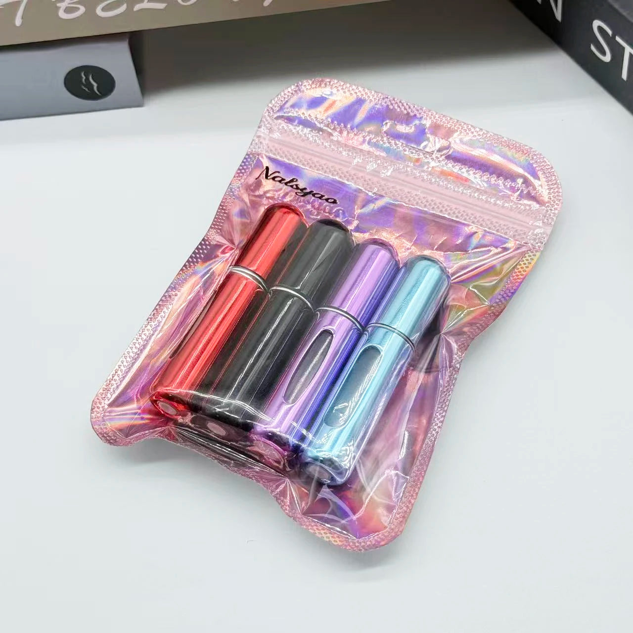 4pcs 5ml Mini Refillable Perfume Atomizer Aluminum Perfume Bottle Portable Perfume Spray Bottle Travel Parfume Mini Bottle