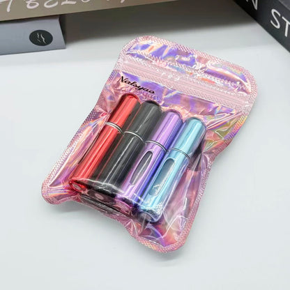 4pcs 5ml Mini Refillable Perfume Atomizer Aluminum Perfume Bottle Portable Perfume Spray Bottle Travel Parfume Mini Bottle