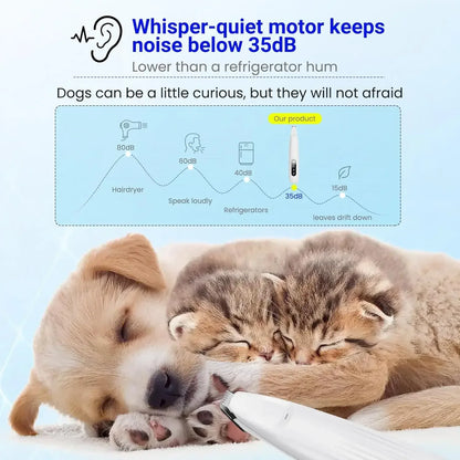 Portable Dog Paw Trimmer with Led Light Rechargeable Cordless Nail Grinder Shaver for Cats And Other Pets Nail Grooming Tools - Urbizia
