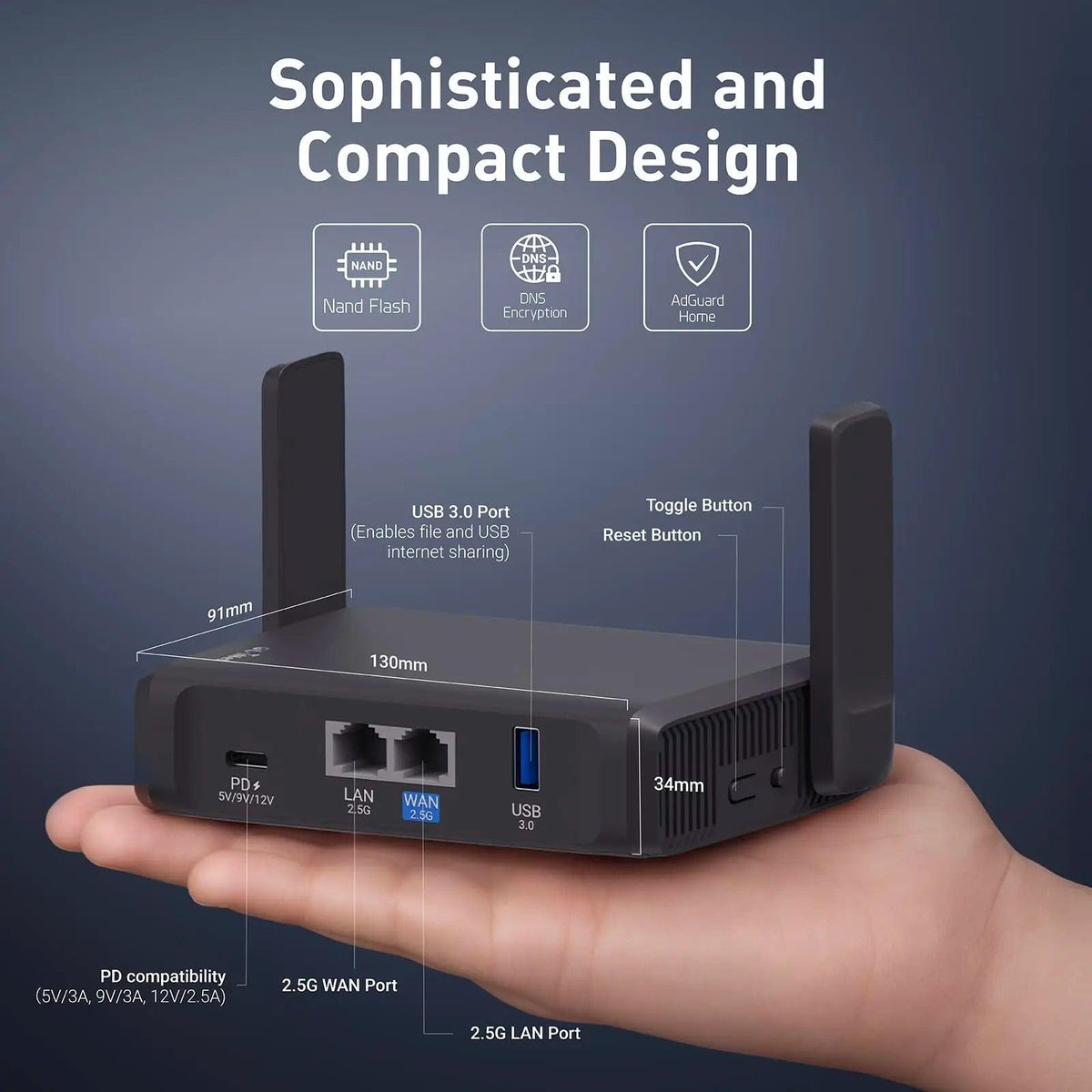 GL.iNet GL-BE3600 (Slate 7) Wi-Fi 7 Travel Router Dual-band Portable Travel Router, Pocket WiFi 7, 2.5G Router, Portable VPN Routers WiFi for Travel, Public Computer Routers, Business Trip, Mobile/RV/Cruise/Plane ﻿