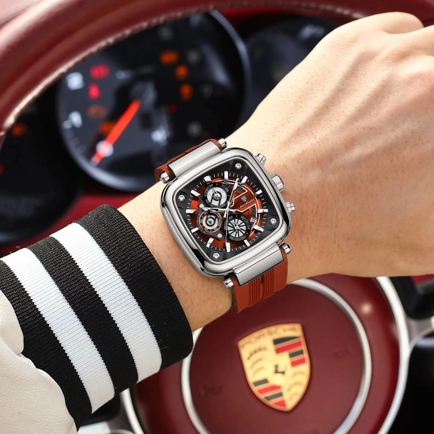 POEDAGAR Luxury Watch For Men Calendar Luminous Waterproof Man Clock Male Chronograph Silicone Sports Men's Quartz Watches Reloj