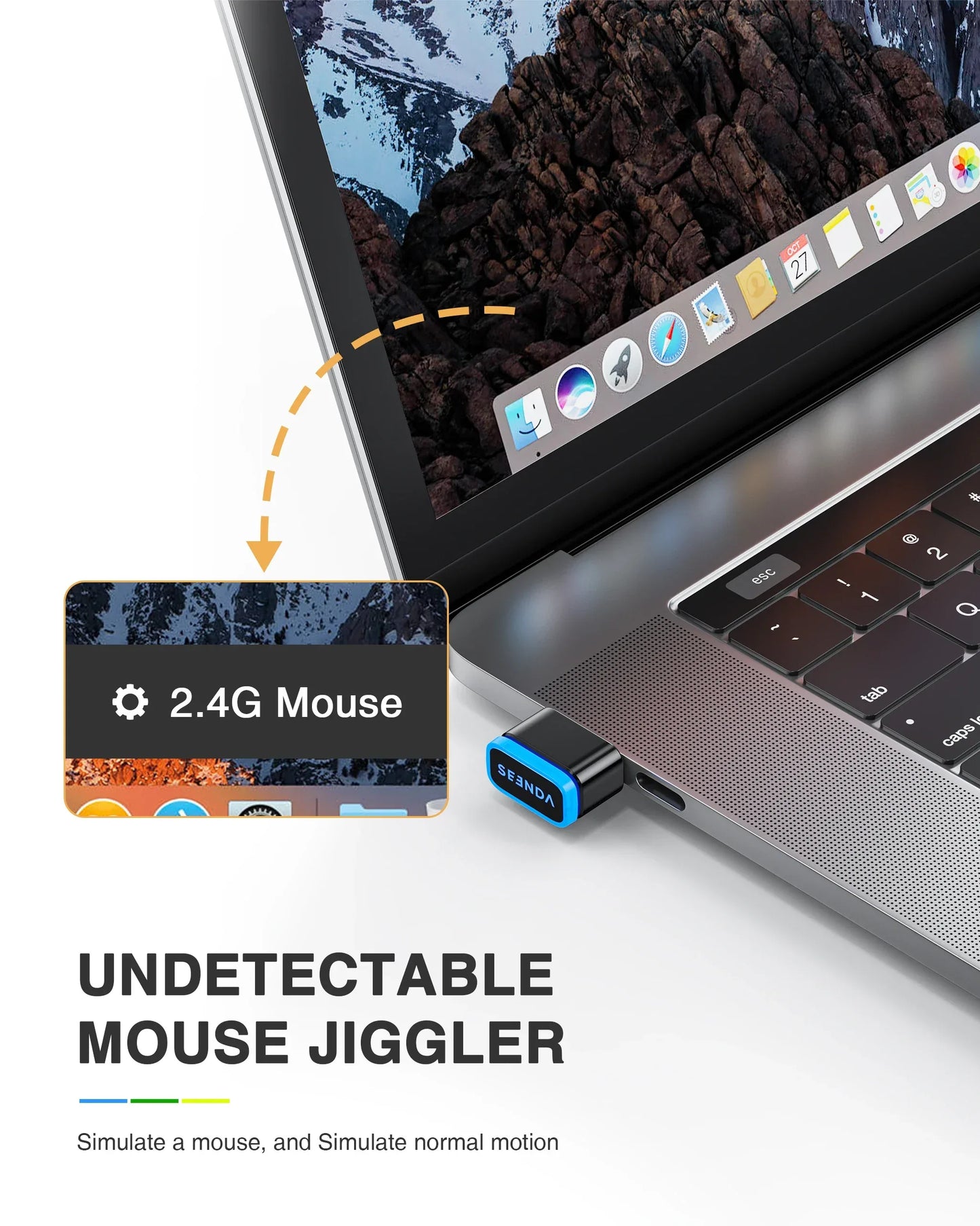 USB Mouse Jiggler Undetectable Auto Mouse Mover for PC & Laptop