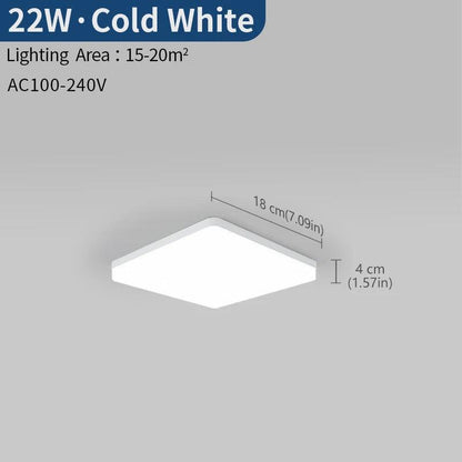 Square LED Ceiling Light 3 Colour Temperatures – 18W, 22W or 45W