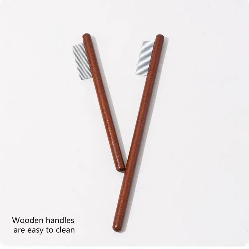 Pet Woodiness Facial Cleaning Comb Removes Tear Stains Eye-poop Comb Dog Hair Repair Scissors Cat Hair Comb Pet Clean Supplies - Urbizia