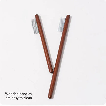 Pet Woodiness Facial Cleaning Comb Removes Tear Stains Eye-poop Comb Dog Hair Repair Scissors Cat Hair Comb Pet Clean Supplies - Urbizia