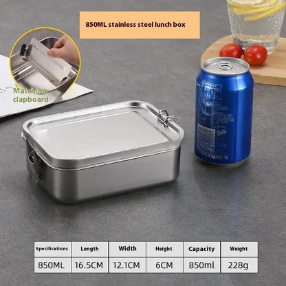 Stainless Steel Bento Lunch Box with Lockable Clips