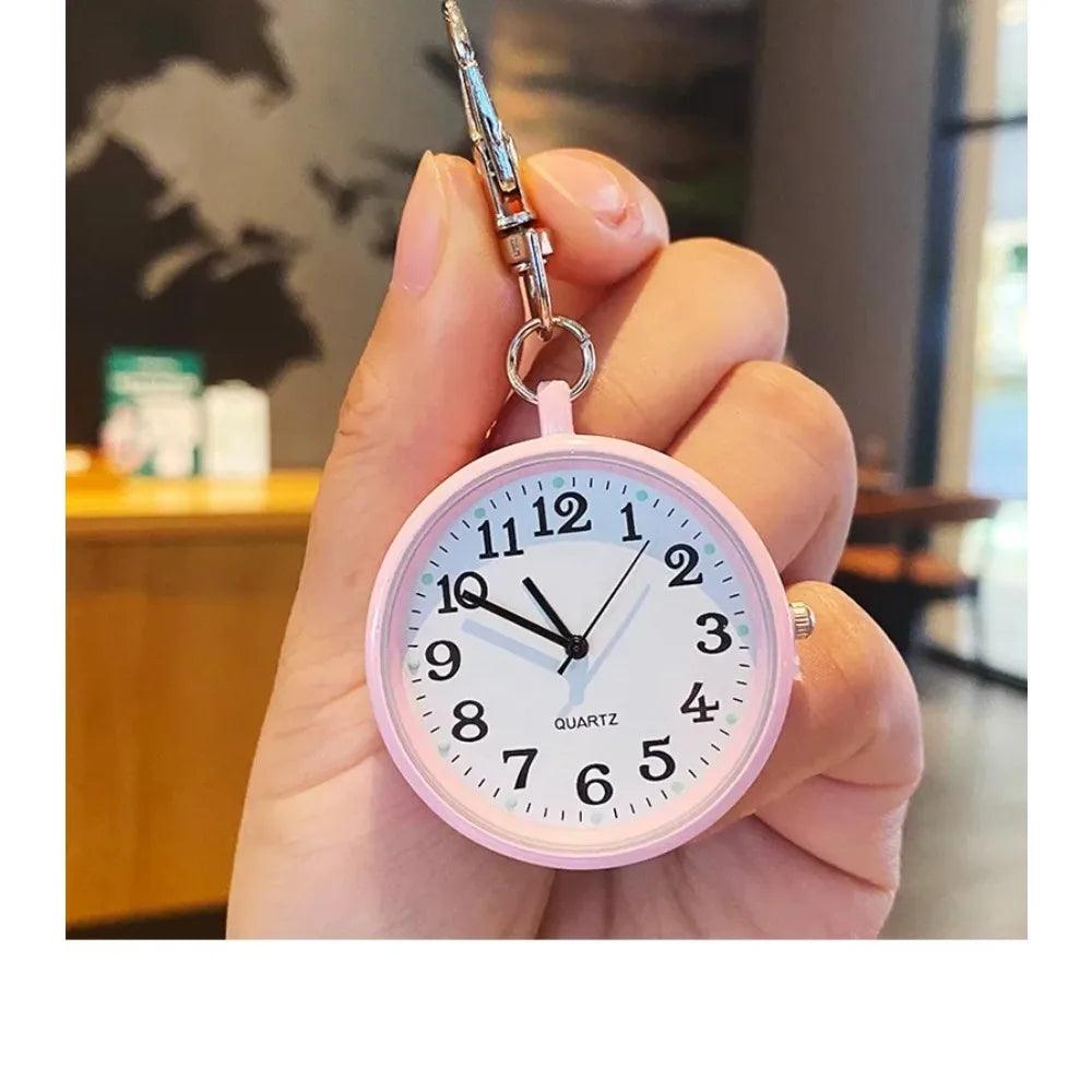 New Tiny Cute Quartz Pocket Watch with Keyring Men Women Quartz Watch for Nurses Doctors Students Minimalist Watches Child Gift