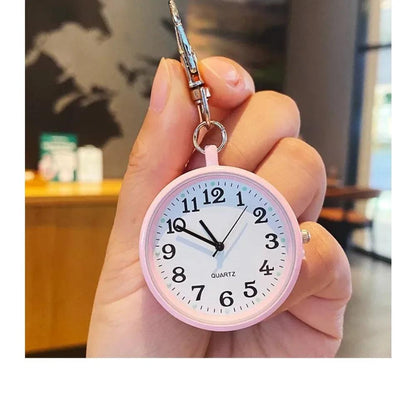 New Tiny Cute Quartz Pocket Watch with Keyring Men Women Quartz Watch for Nurses Doctors Students Minimalist Watches Child Gift