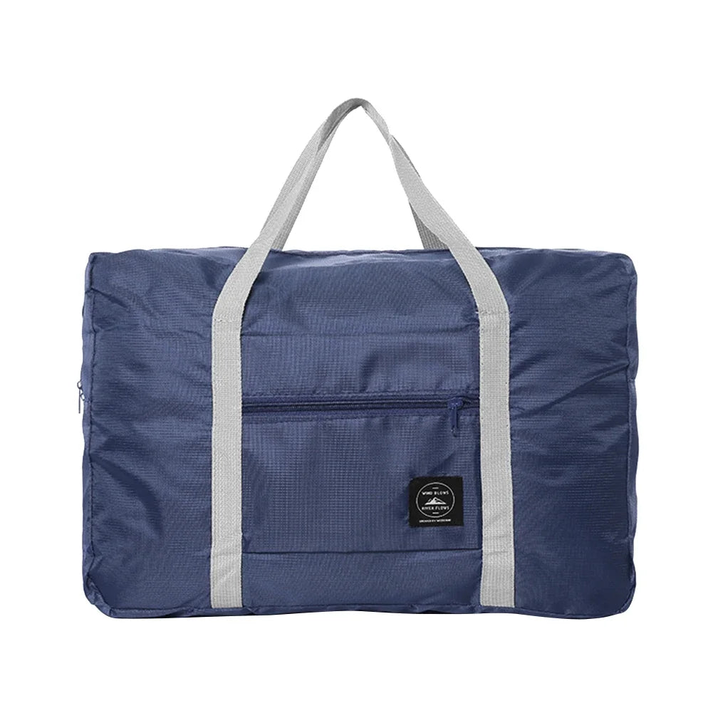 Solid Color Waterproof Folding Travel Bag Lightweight Large Capacity Luggage Bag