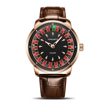 TIMEARTX Men's Watch New European Roulette Design Poker Game Fashion Quartz Movement Stainless Steel Wristwatch father day gifts