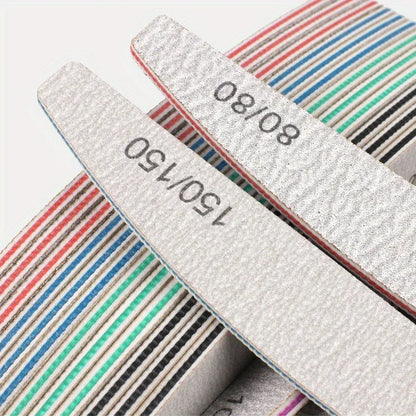 1/3/5/10Pcs Professional Nail File 80/100/150/180/240 Sandpaper Strong Thick Sanding Half Moon Lime nail accessories and Tools