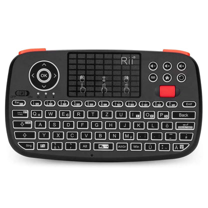 Rii i4 Mini Bluetooth Wireless Keyboard With Touchpad 2.4GHz Backlit Mouse Remote Control For Windows Android TV Box Smart TV