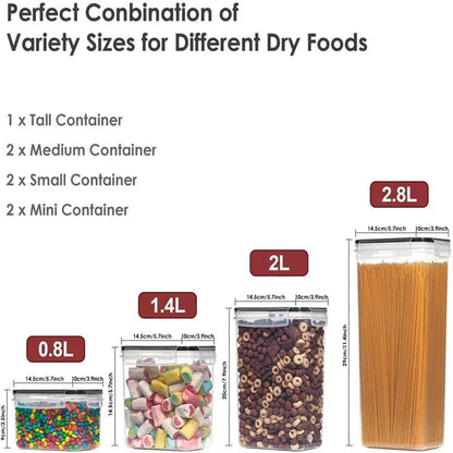 7pcs Airtight Food Storage Containers Set with Labels