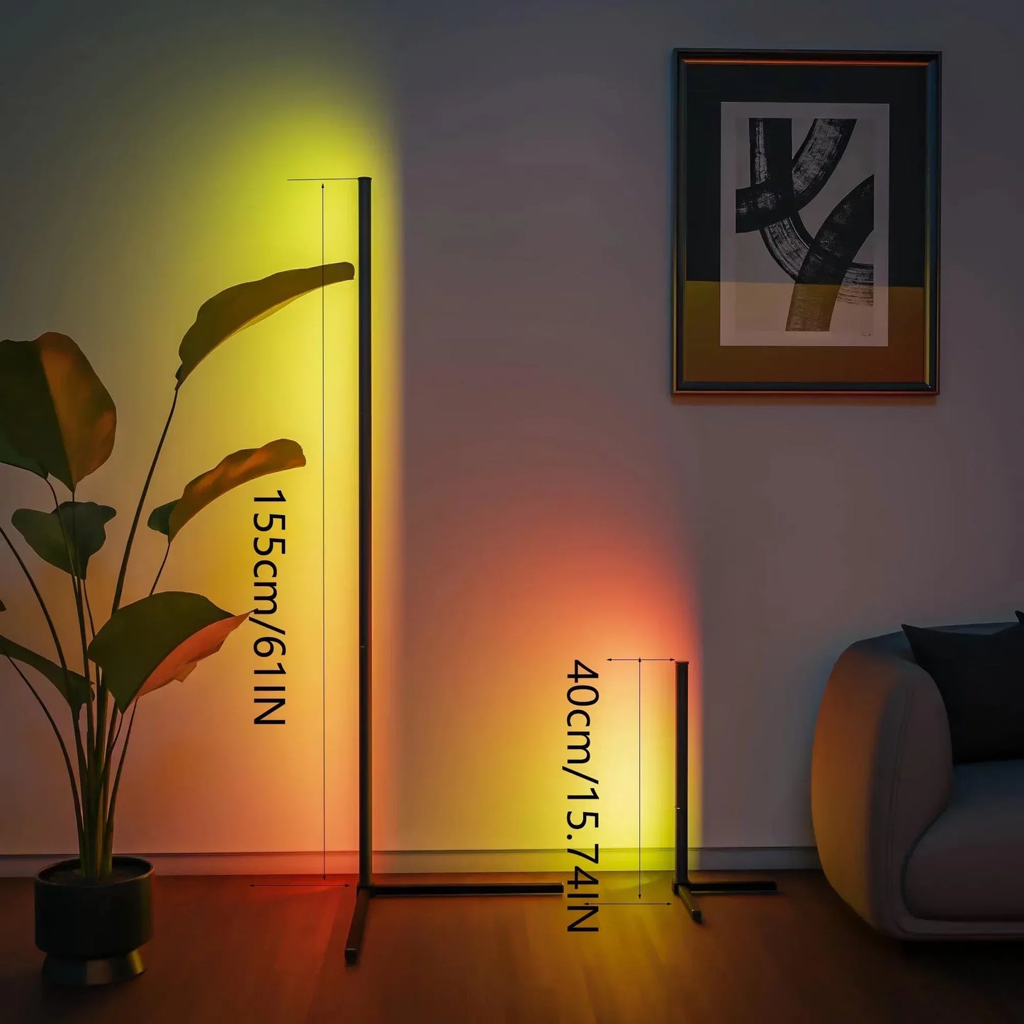 RGB Dream Color Floor Lamp with Music Sync Modern 16 Million Color Changing Standing Mood Light For Bedroom Living Room - Urbizia