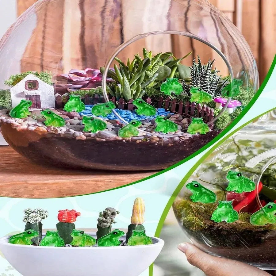 10PCS Mini Resin Frog Figurines Set for Aquarium Decor,Terrarium,Zen Garden,Creative Home Desk Decoration and Fish Tank