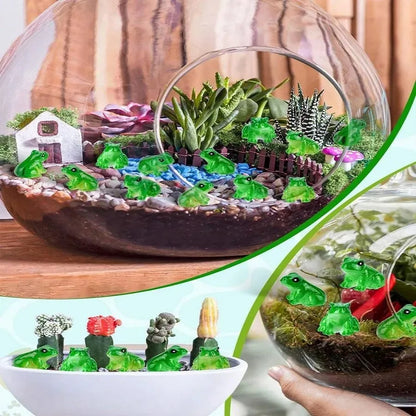 10PCS Mini Resin Frog Figurines Set for Aquarium Decor,Terrarium,Zen Garden,Creative Home Desk Decoration and Fish Tank