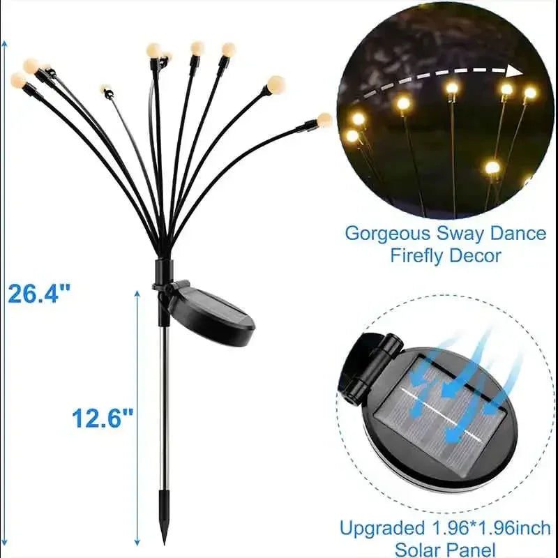 Garden Lights-New Upgraded Solar Powered Firefly Lights Outdoor Waterproof Vibran Garden Lights for Decorationi - Urbizia