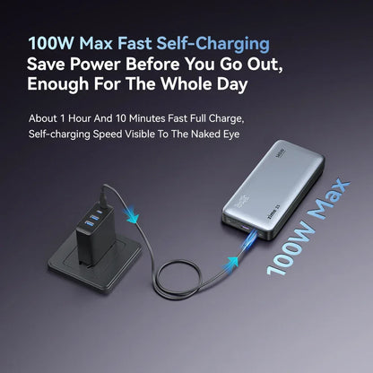 zime Z5 25000mAh 145W Power Bank PD Fast Charging For Laptop Phone Notebook High-wattage Portable External Battery LED Display