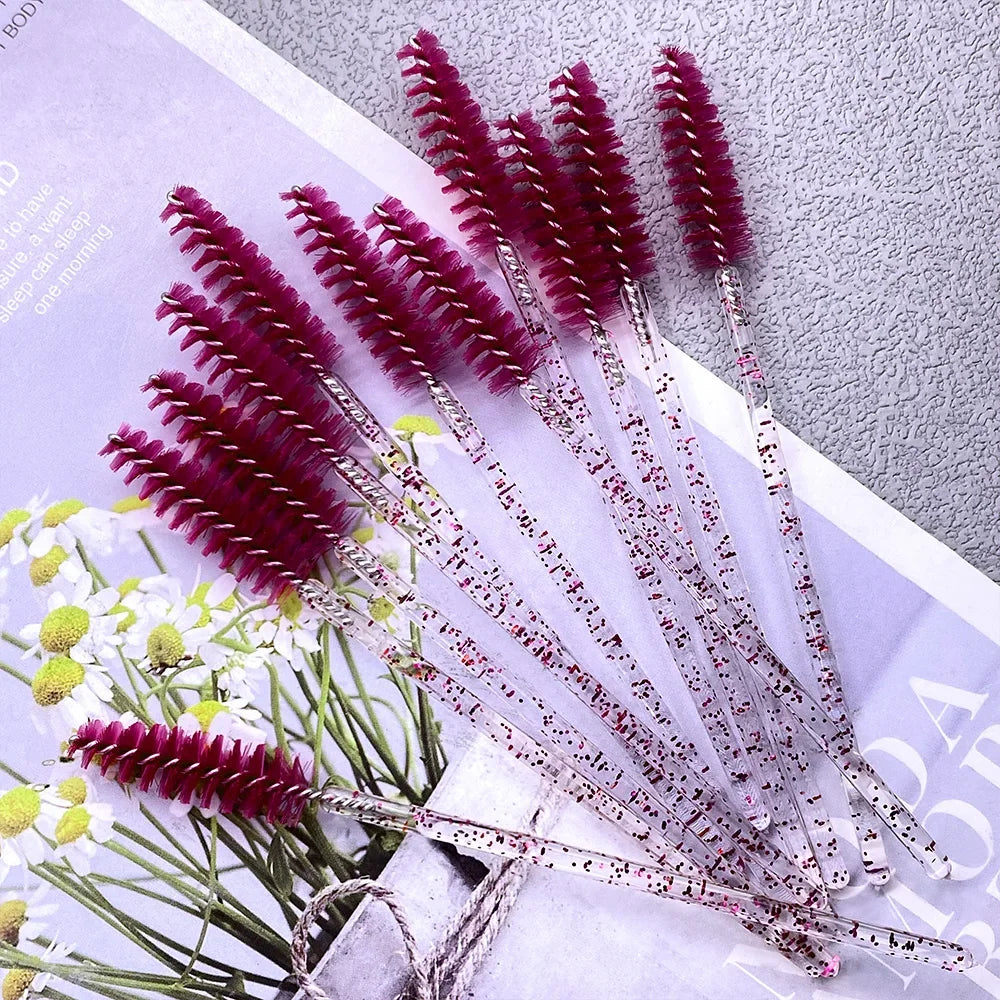 50-Pack Disposable Crystal Eyebrow & Mascara Brushes