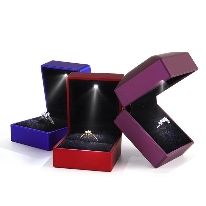 Creative LED Lighting Jewelry Ring Pendant Necklace Bracelet With Light Illumination Jewelry Box Lighted Jewelry Packaging Box
