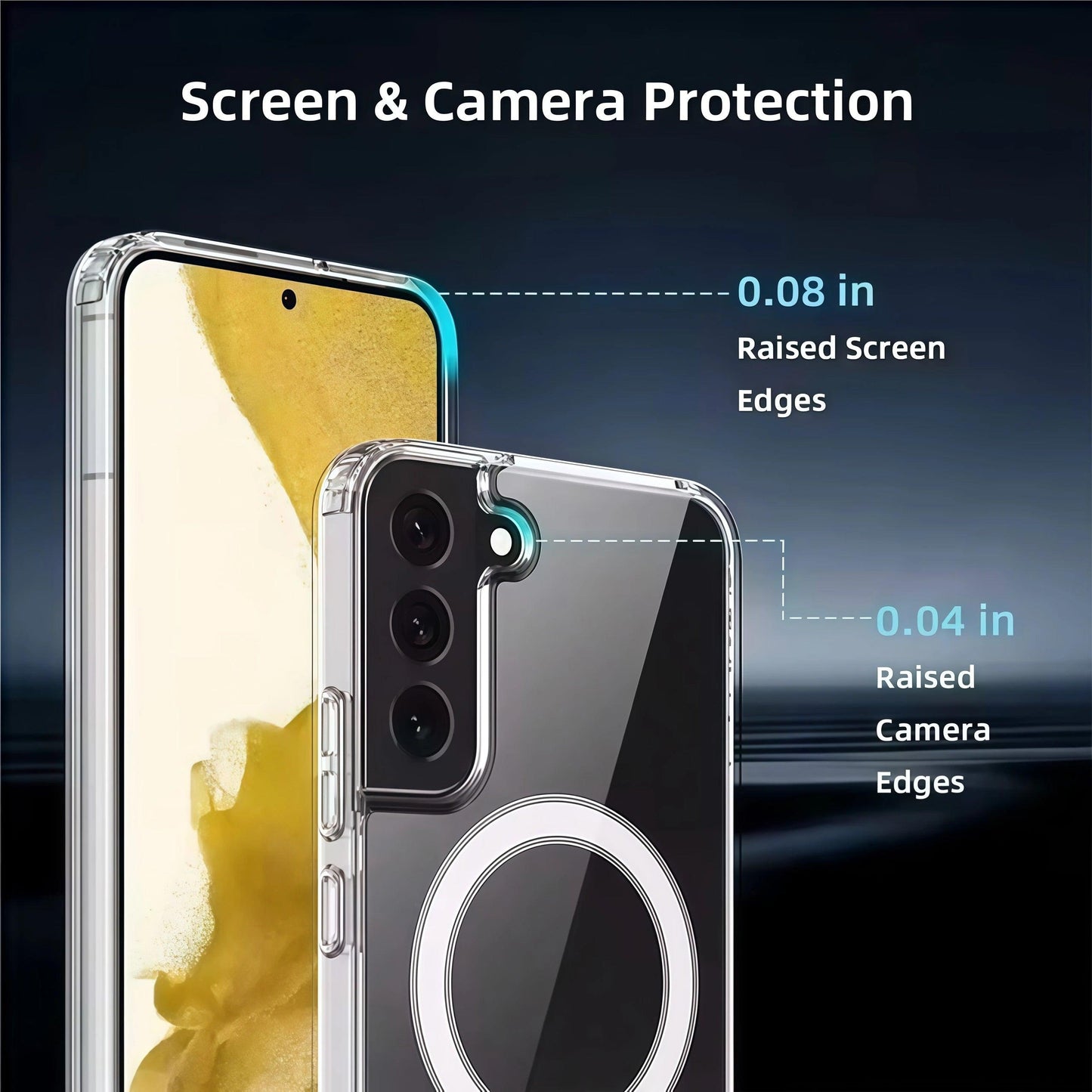 Transparent Magnetic Armor Case for Samsung Galaxy