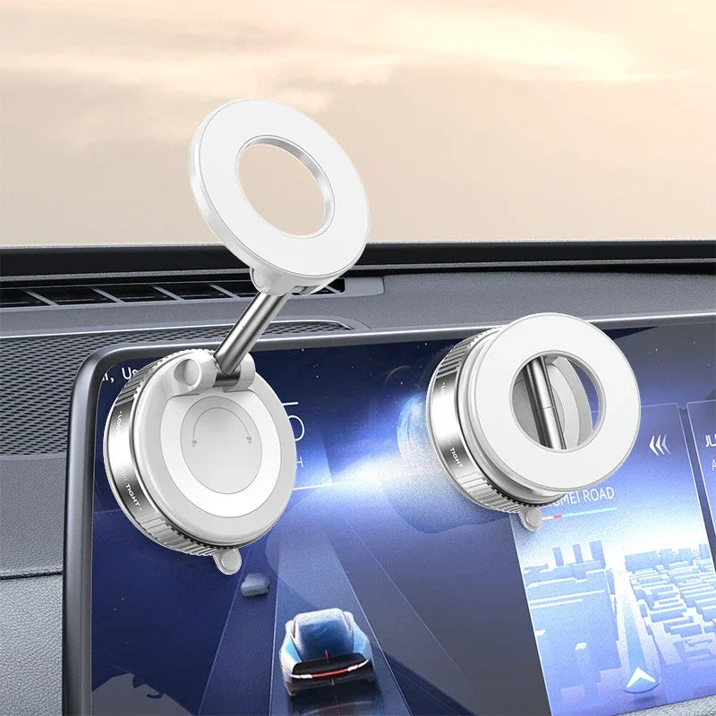 K007 Strong Magnetic Car Phone Holder Foldable Design 360° Adjustable Vacuum Mount for Car/Desk/Bathroom/Universal Use Holder