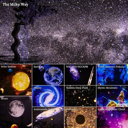 LED Night Light Galaxy Projector Starry Sky Projector 360° Rotate Planetarium Night Lamp For Room Decorative Children Kids Gift - Urbizia