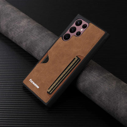 Retro Card Holder Phone Case for Samsung Galaxy S26 S24 S25 Ultra S23 S21 FE S22 S20 Plus Note 20 10 + Wallet PU Leather Cover