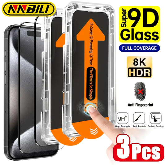 3PCS Oleophobic Tempered Glass Screen Protector for iPhone