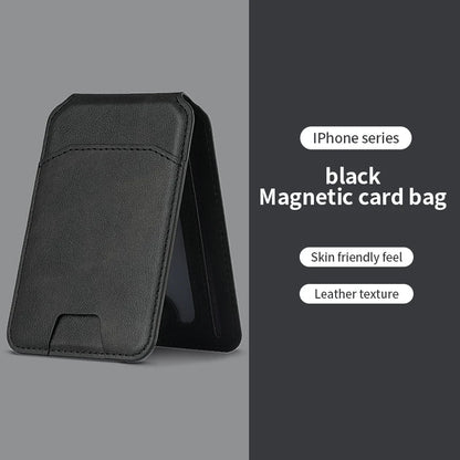 Magnetic Card Holder PU Leather Phone Case with Wallet Stand Credit Card Pocket for Magsafe Apple Phone Samsung Galaxy Devices