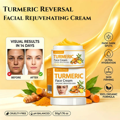 Turmeric Reversal Facial Rejuvenating Cream,Potent Antioxidant&Brightening,Dark Spot Corrector & Skin Evening, Anti-Inflammatory&Blemish Soothing,Firming&Anti Aging,Deep Hydration&Moisture Barrier,Balanced Hydration&pH Contro
