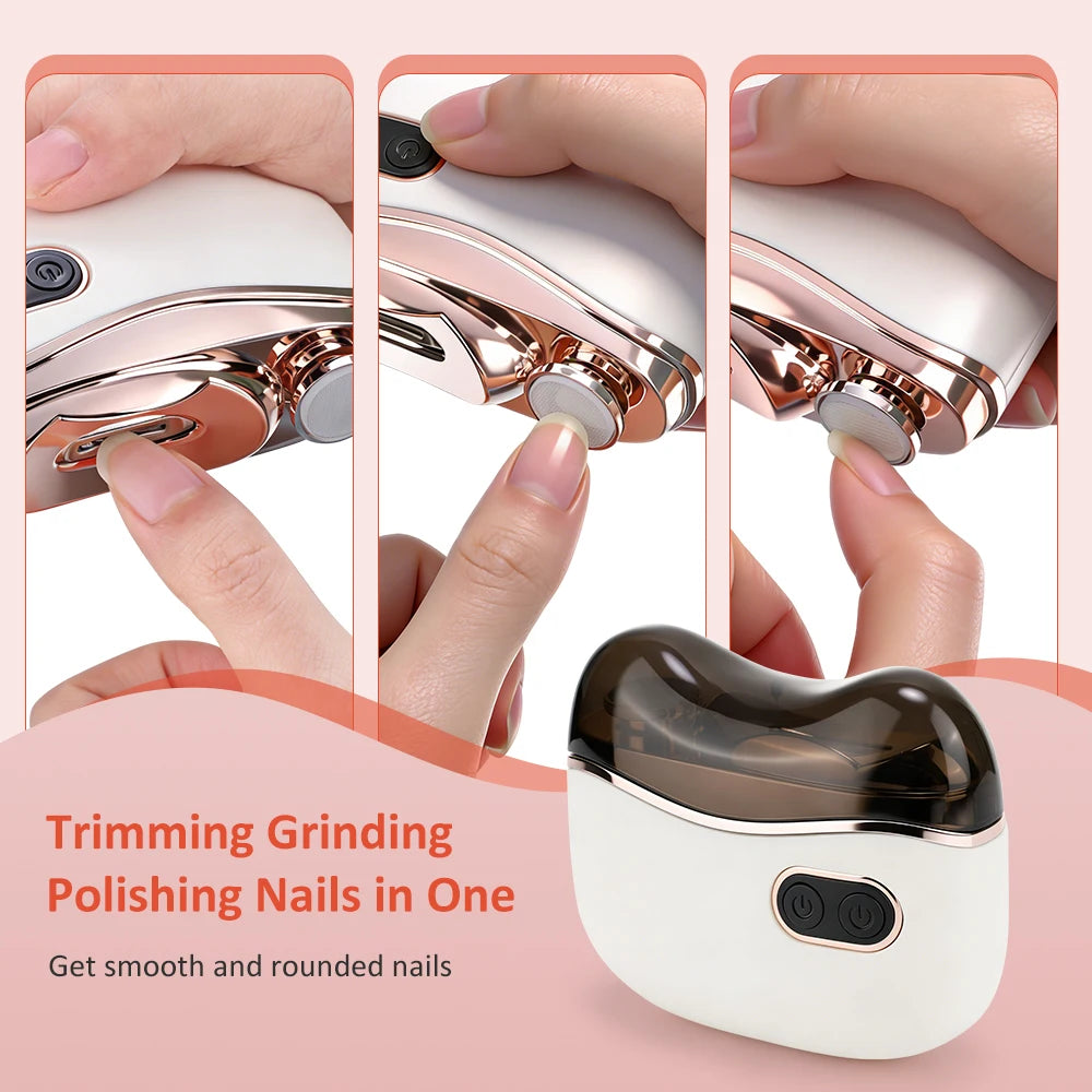Electric Nail Clipper Cutter With LED Light Automatic Nail Grinder Trimmer For Baby Adult USB Mini Manicure Tools Nail Care
