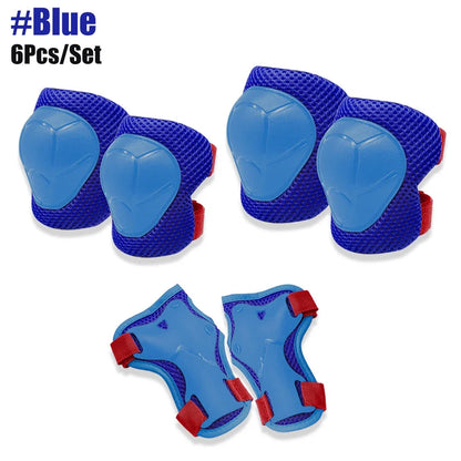 6pcs Kids Knee Pads and Elbow Pads Set,Knee Pads for Child Youth 3-15 Years W/ Adjustable Strap for Roller Skates Skateboard