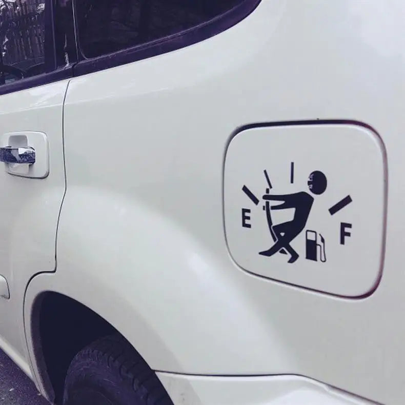 Fuel Tank Cap Sticker Waterproof Creativity Pull Fuel Tank Pointer Sticker Fuel Gage Empty Gas Decal Reflective Auto Exterior