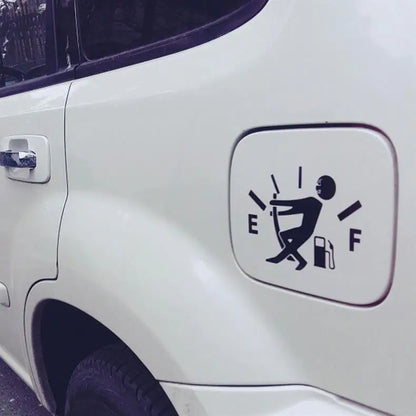 Fuel Tank Cap Sticker Waterproof Creativity Pull Fuel Tank Pointer Sticker Fuel Gage Empty Gas Decal Reflective Auto Exterior