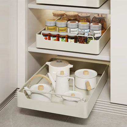 Pull-Out Metal Cabinet Storage Drawer Organizer Rack