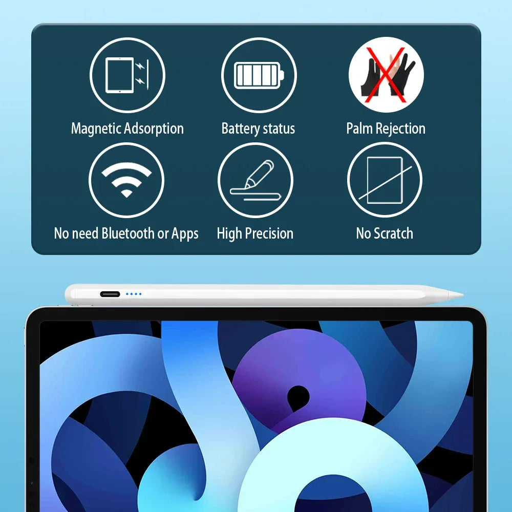iPad Stylus Pen with Palm Rejection & LED Display