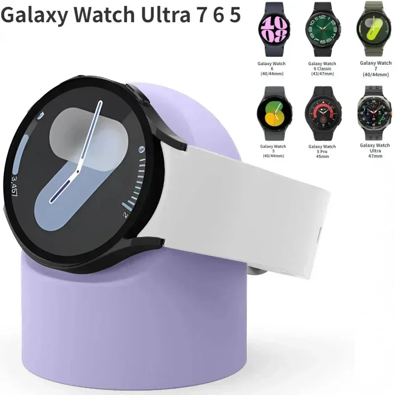 Silicone Charging Seat For Samsung Galaxy Watch 8/7/6/5 40/44mm Ultra 47mm Charging Stand Storage Seat Watch 6 8 Classic 47/43mm - Urbizia