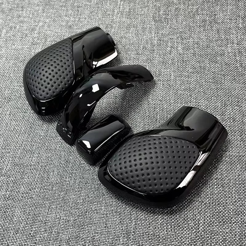 4PCS Chrome Matt With Leather Shift Knob Gear Side Cover DSG Emblem For VW Golf 6 7 R GTI Passat B7 B8 CC R20 Jetta MK6 GLI