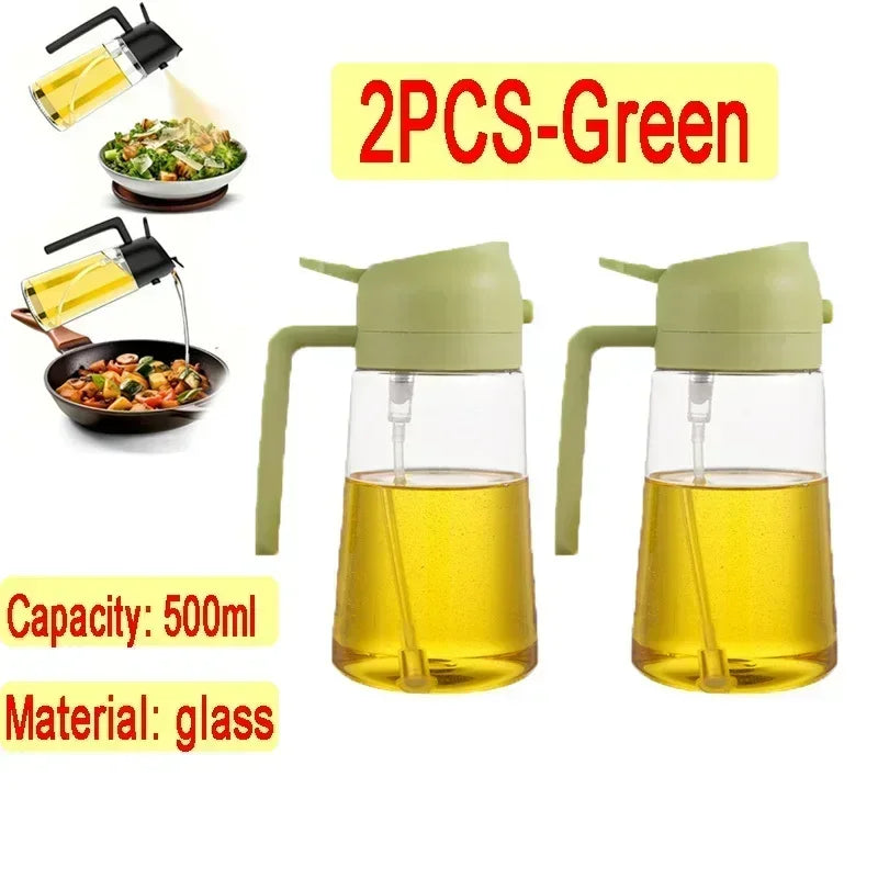 Dual Purpose Glass Oil Bottle Kitchen Spray Oil Sprayer Bottle Kitchen Oils Spray Can Leakproof Oil Spray Bottle Household