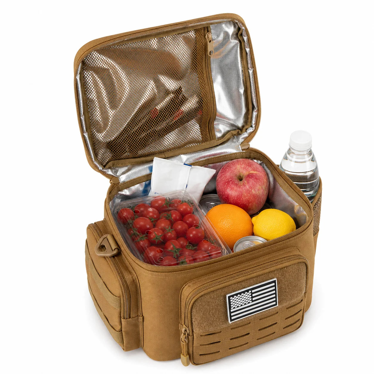 13L Tactical Thermal Cooler Lunch Bag Leakproof Insulated Durable Meal Storage Bag For Men Office Work Daily Commute Camping Picnic Fishing Outdoor Portable Insulated Food Carrier Bag