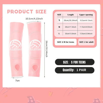 Girls Volleyball Arm Sleeves, 1 Pair Padded Volleyball Passing Sleeves with Foam Protection, Volley Ball Arm Protector for Youth