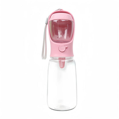 Dog Cat Portable Feeding and Watering Supplies Portable Food Grade Material Dog Travel Pet Water Cup Bottle With Food Dispenser - Urbizia